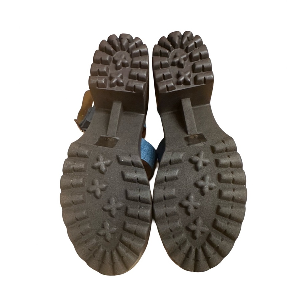 NWOT Soda ACCOUNT Women's Open Toe Block Heel Platform Sandals Denim Blue, Sz 10 - Picture 6 of 7